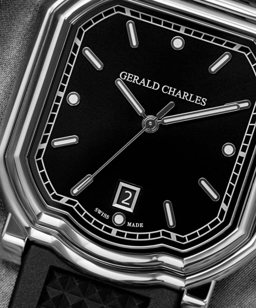 The sunburst black dial