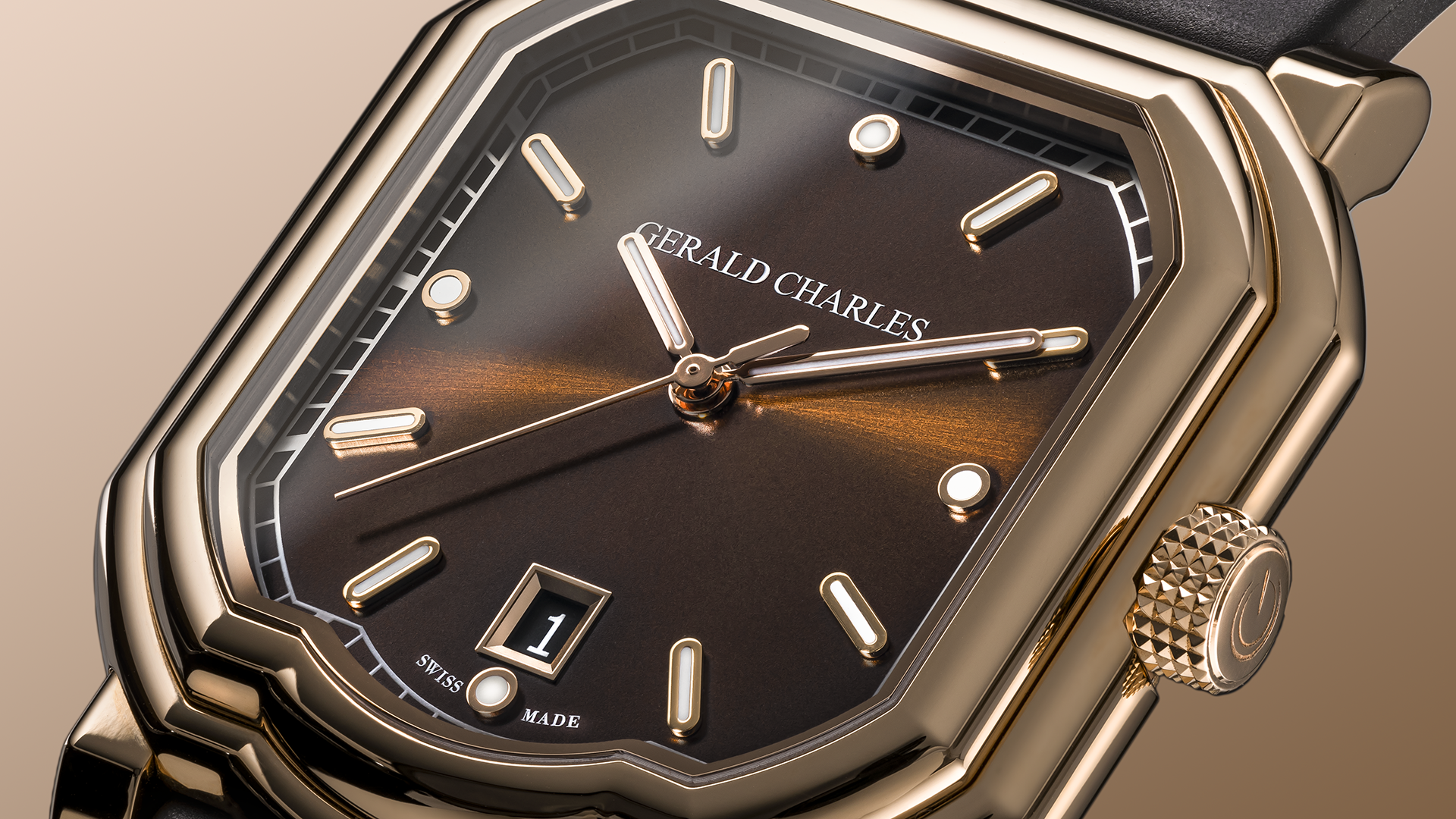 The sunburst brown dial
